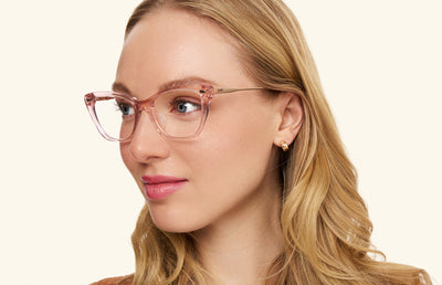 Pink Clear Rose Gold Metal