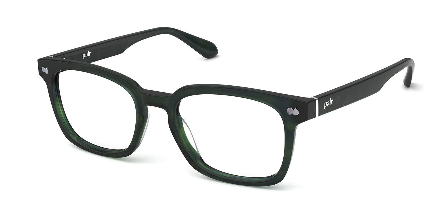 Dark Green Horn with Silver