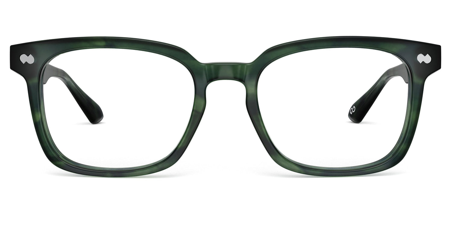 Dark Green Horn with Silver