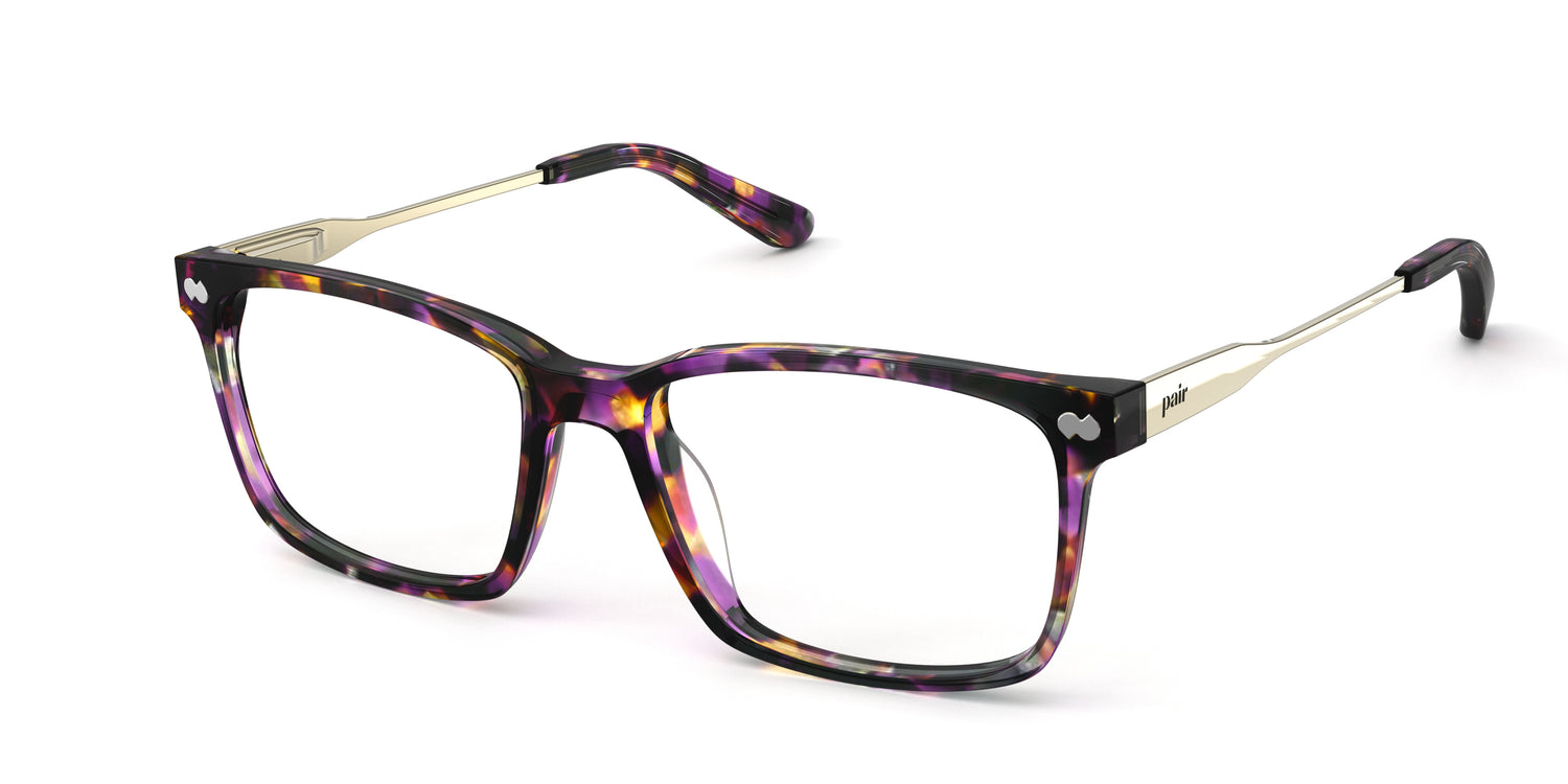 Purple Confetti Tortoise Acetate Gold Metal