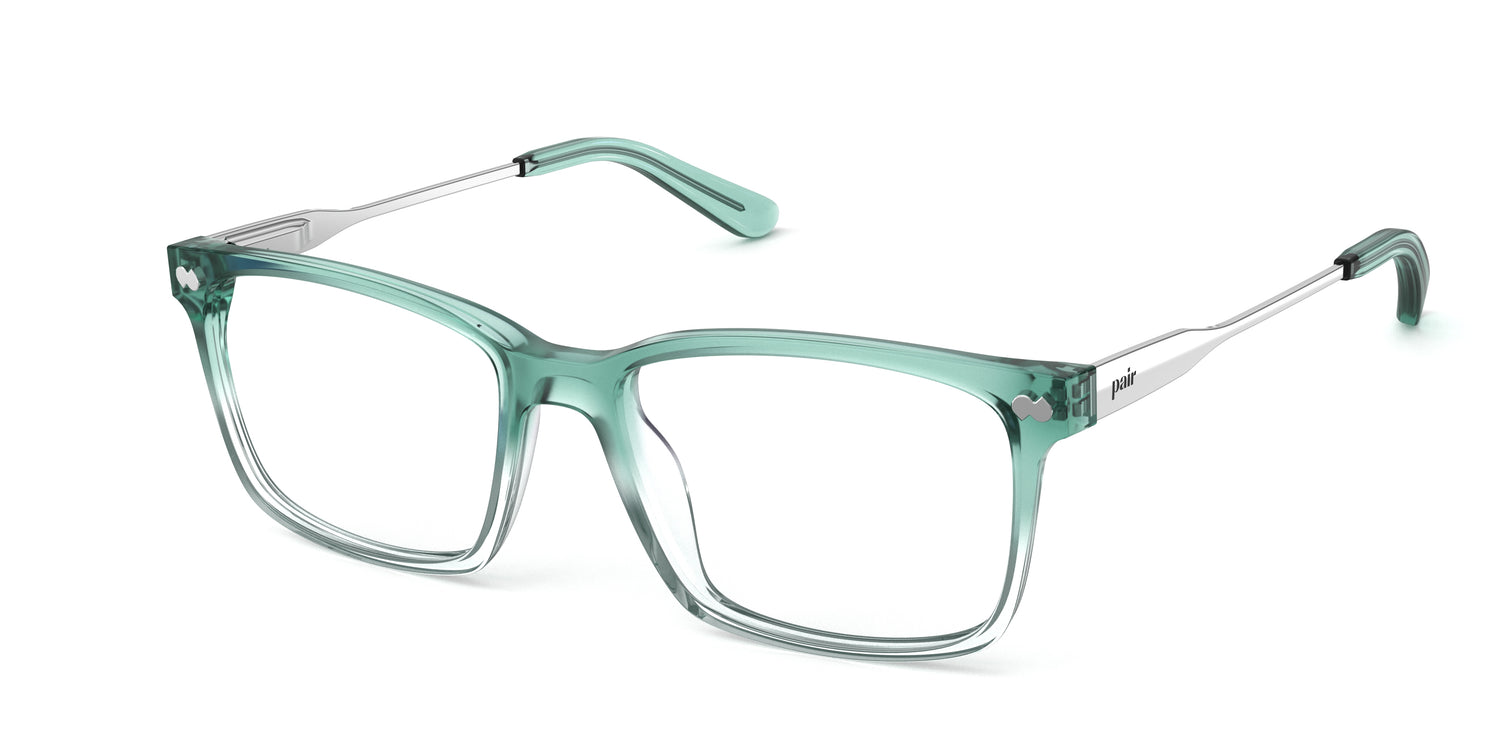 Teal Pearlized Gradient Acetate Silver Metal