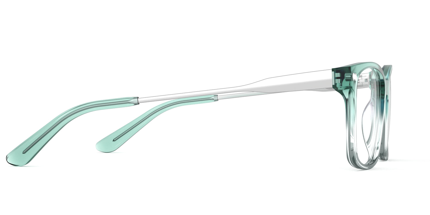 Teal Pearlized Gradient Acetate Silver Metal
