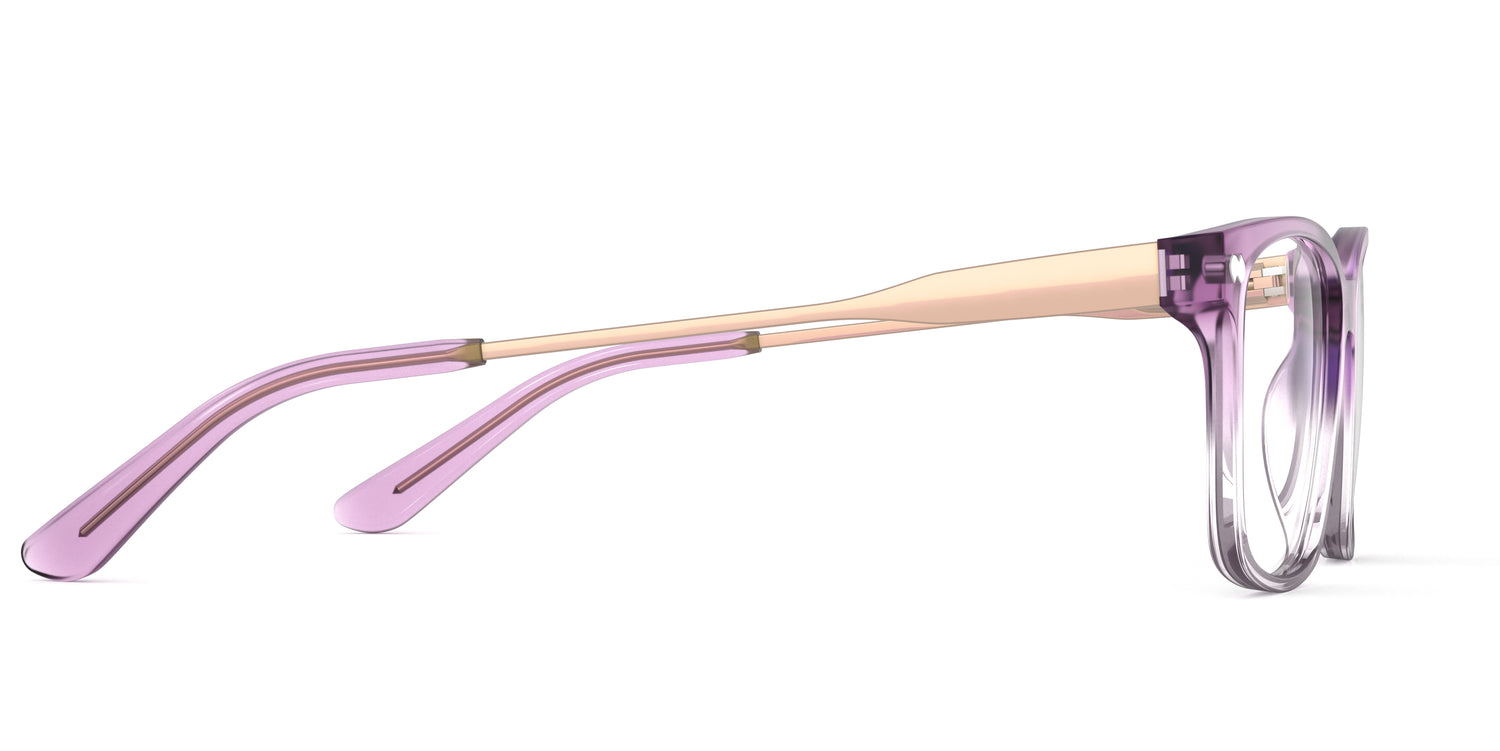 Violet Pearlized Gradient Acetate Rose Gold Metal