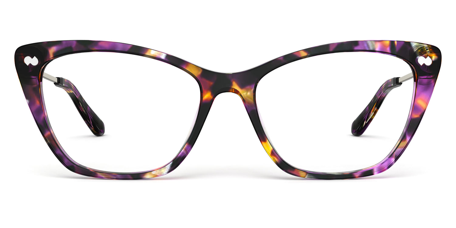 Purple Confetti Tortoise Acetate Gold Metal
