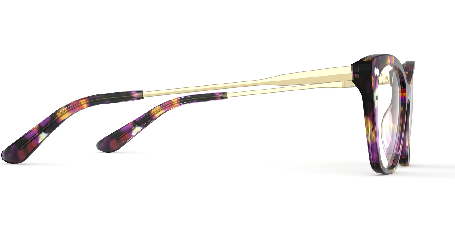 Purple Confetti Tortoise Acetate Gold Metal