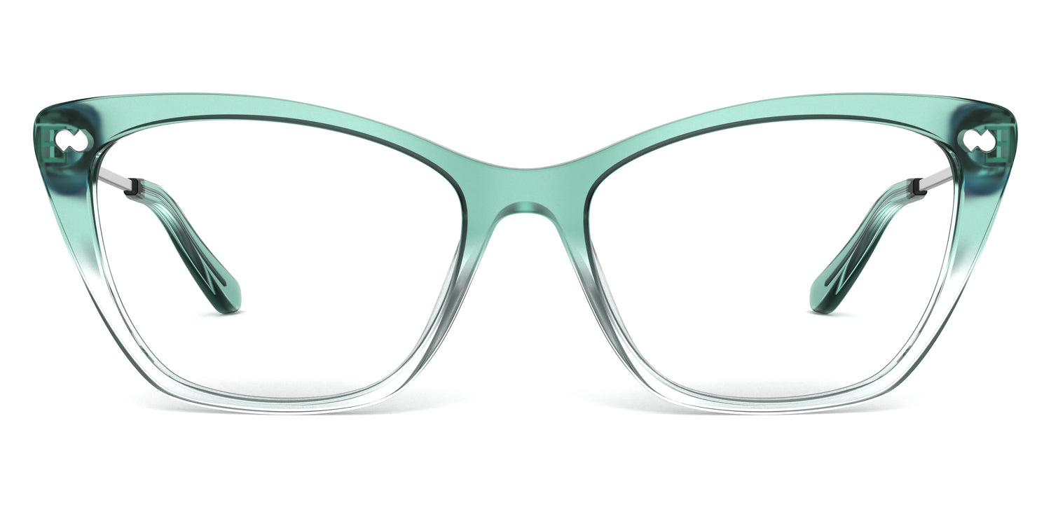 Teal Pearlized Gradient Acetate Silver Metal