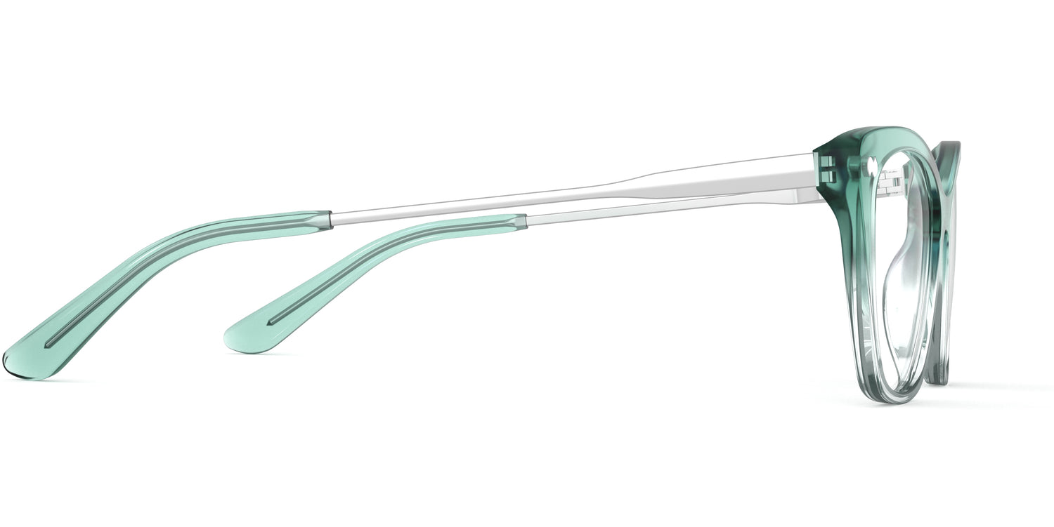 Teal Pearlized Gradient Acetate Silver Metal
