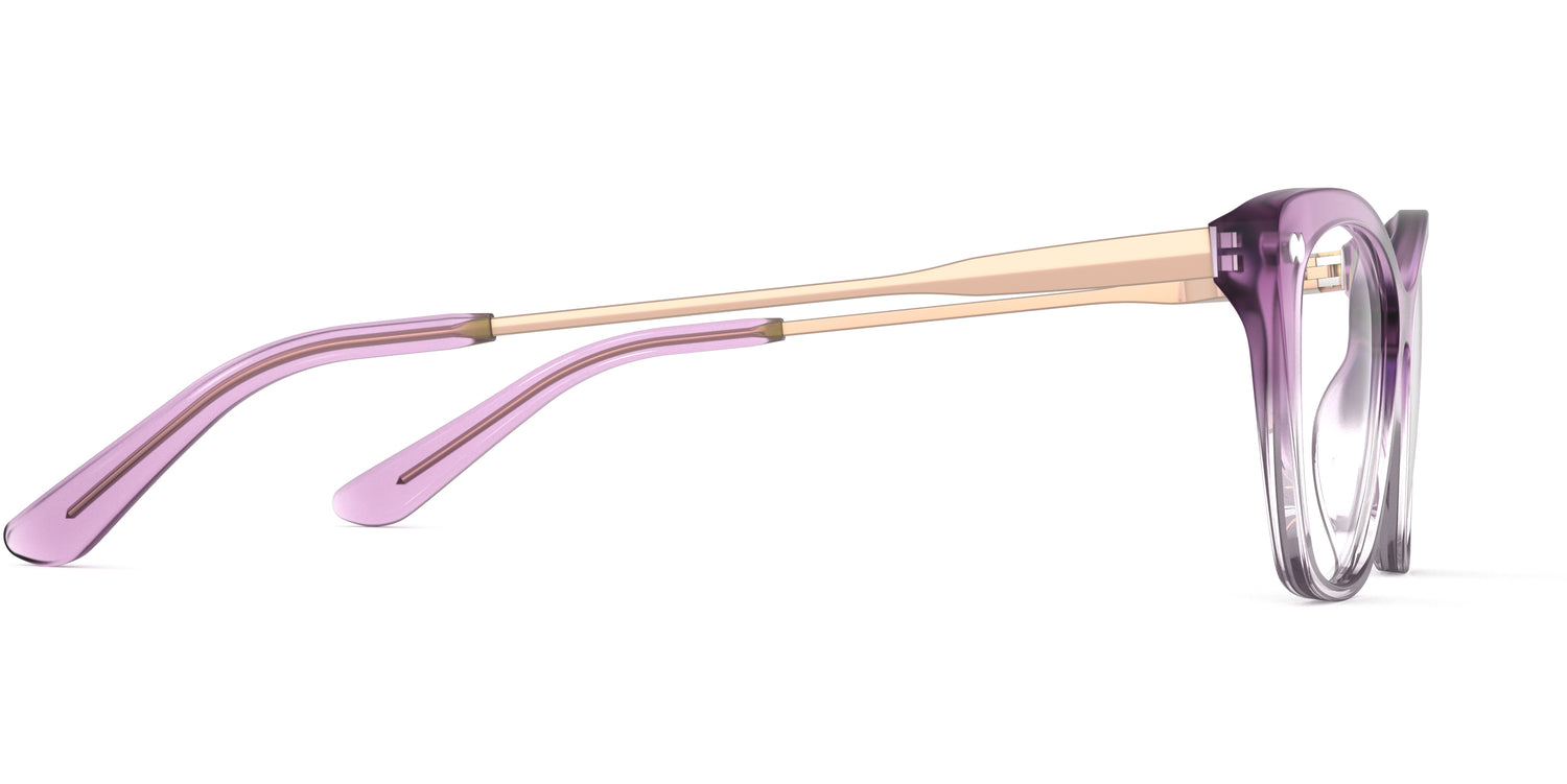 Violet Pearlized Gradient Acetate Rose Gold Metal